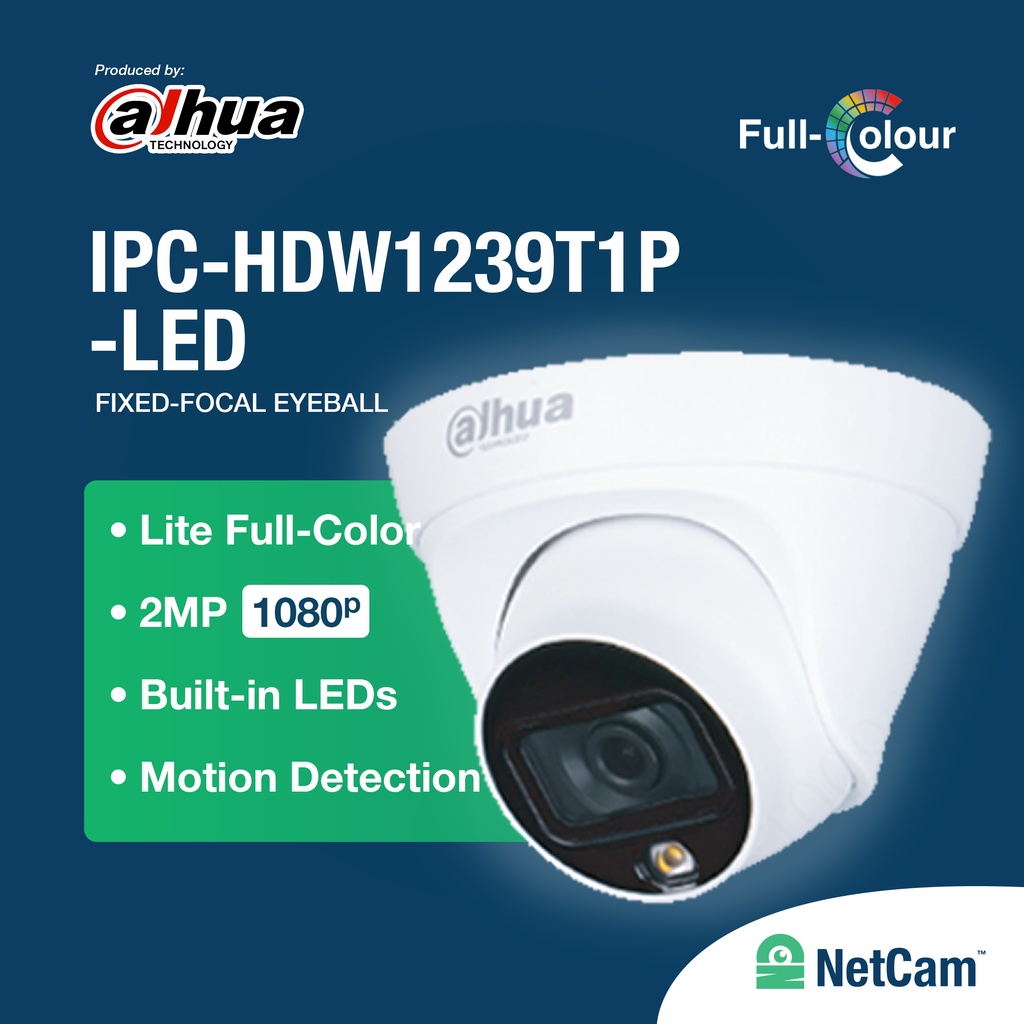 CCTV DAHUA KAMERA NETWORK FULLCOLOR 2MP INDOOR DH-IPC-HDW1239T1-LED-S5