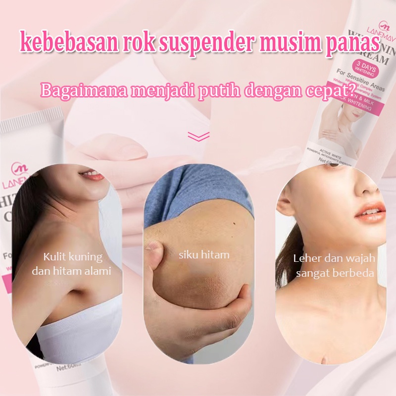 Whitening cream Krim pemutih Whitening body lotion Krim pemutih ketiak krim pemutih bagian pribadi 60g Pemutih seluruh tubuh lutut  siku alur pantat bagian privat lotion pemutih