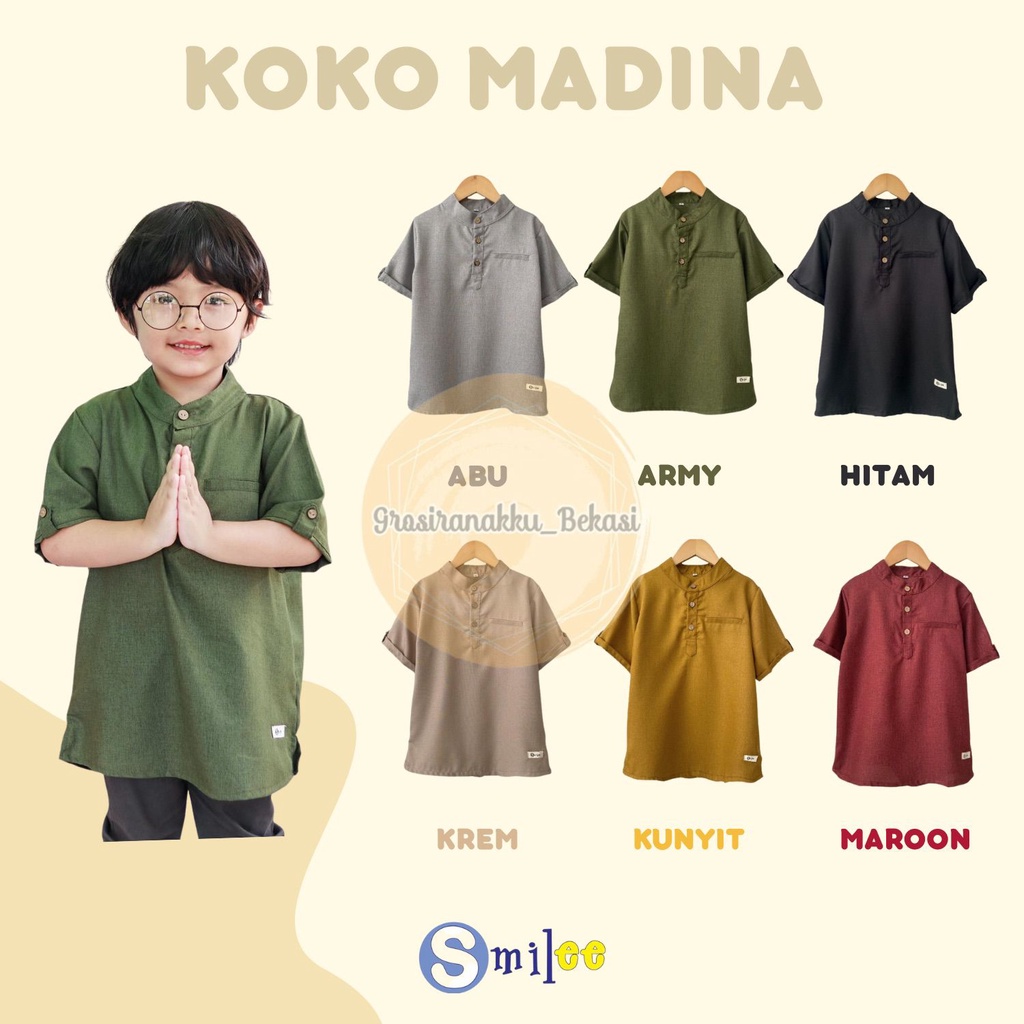 Koko Anak Madina Smilee Mix Warna Size 1-5Tahun