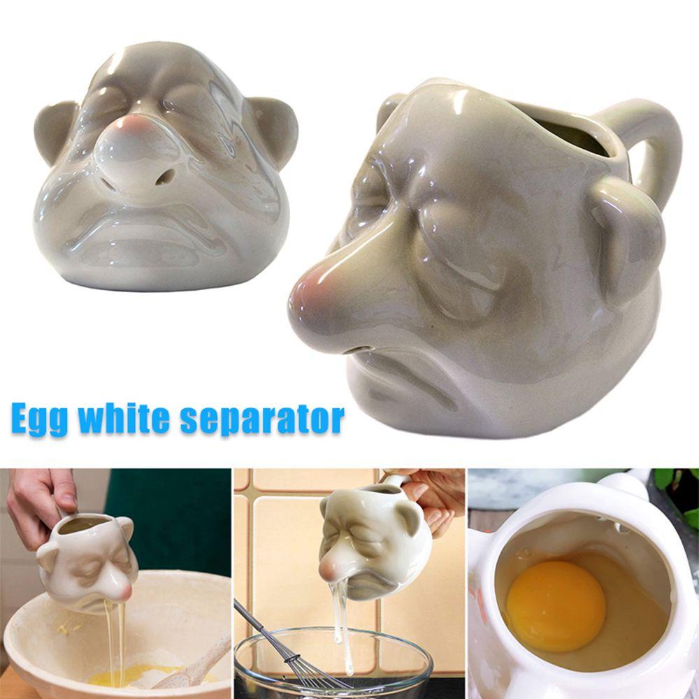 Solighter Pemisah Putih Kuning Telur Kreatif Baking Gadget Dapur Rumah Tangga Home &amp; Living Eggs Filter Ceramic Egg Separator