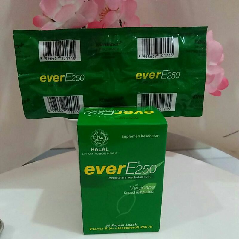 Ever E 250iu strip isi 6 kapsul / Ever E 250iu botol isi 30 kapsul
