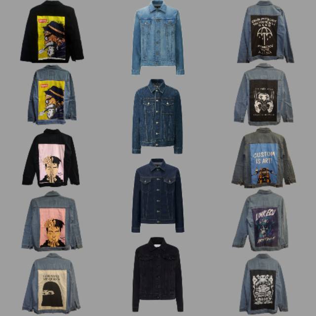 (14 Varian Model) Jaket Jeans Level Up Painted / Painting