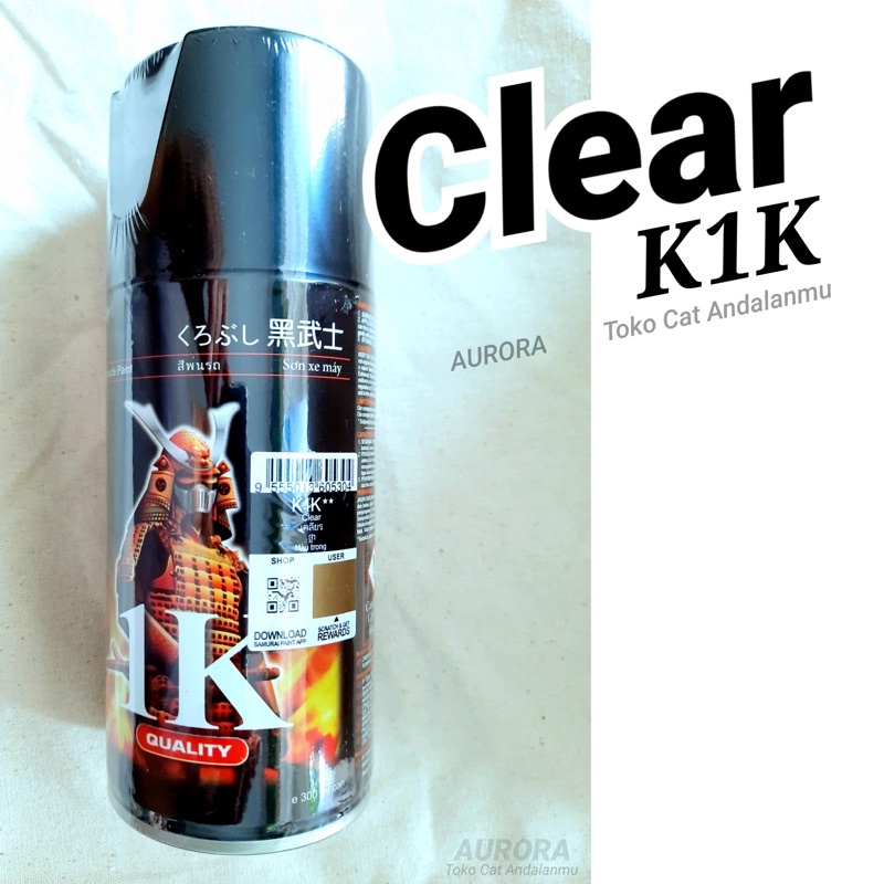 Pilox Samurai Clear K1K Gloss Pengkilap Anti Gores Pilok Vernis Pernis Klir Glos Mengkilap Super