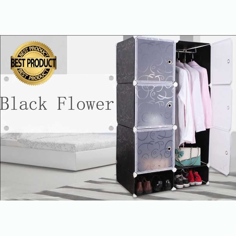 Lemari Baju Plastik DIY 6 Pintu TaffHOME - LBXJ019