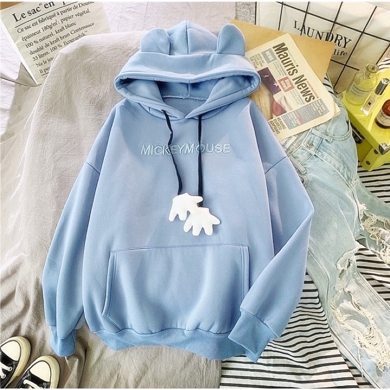 Hoodie Oversize Mickey Mouse Topi Telinga Mickey Import Premium