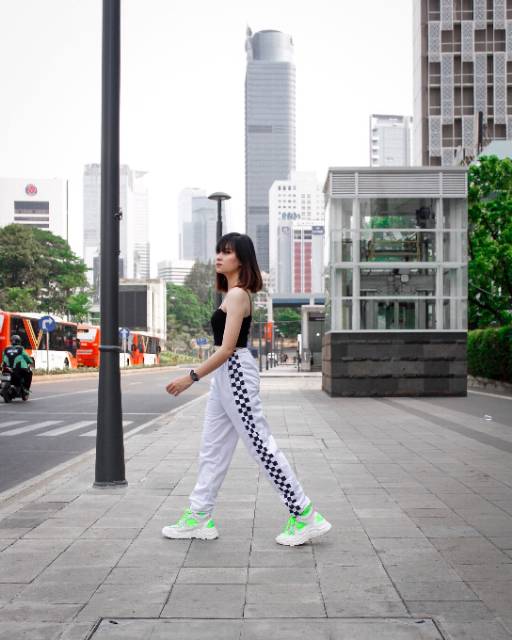 Trackpants White checkerboard