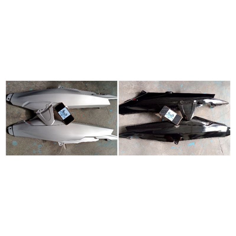 cover body belakang Vega r new warna hitam silver