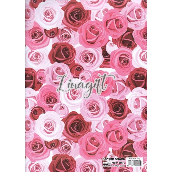 ( 5 Lembar ) PINK SANWA - KERTAS KADO MERAH MUDA - GIFT WRAP PAPER SANSAN WAWA PINK COLLECTION EDITION -  ROMANTIC ROMANCE VALENTINE BIRTHDAY CUTE WEDDING ENGAGEMENT LAMARAN PROPOSE TUNANGAN CLASSIC EUSTHATIC VINTAGE