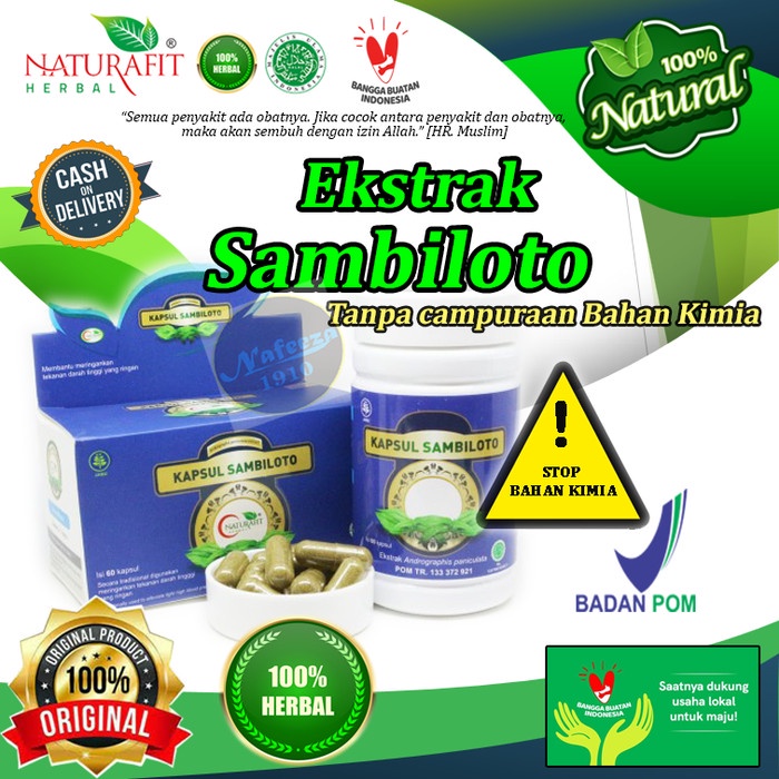 Jual Obat Gangguan Pencernaan Naturafit Sambiloto Kapsul Obat Batuk Pilek Herbal Obat Diare