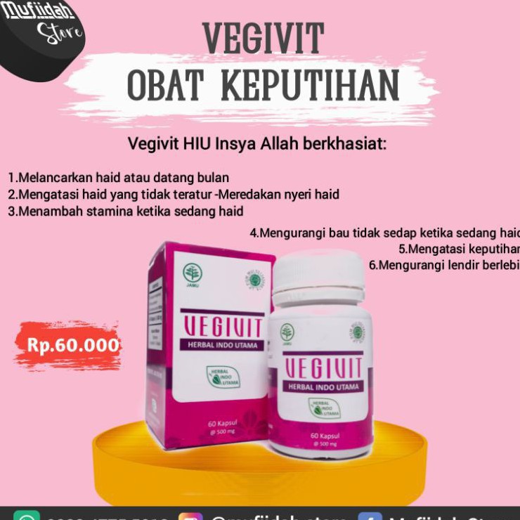 

Vegivit , Herbal Keputihan , Melancarkan Haid