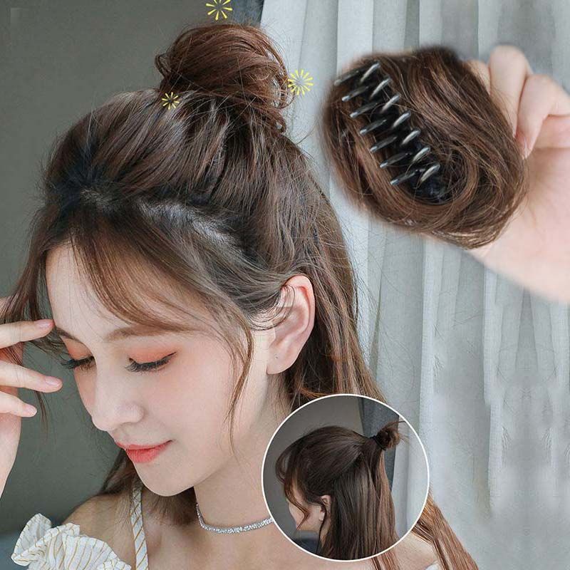 JEPIT HAIR BUN ALA KOREA JEPIT RAMBUT CEPOL IMPOR RAMBUT PALSU WIG KONDE AKSESORIS FASHION WANITA