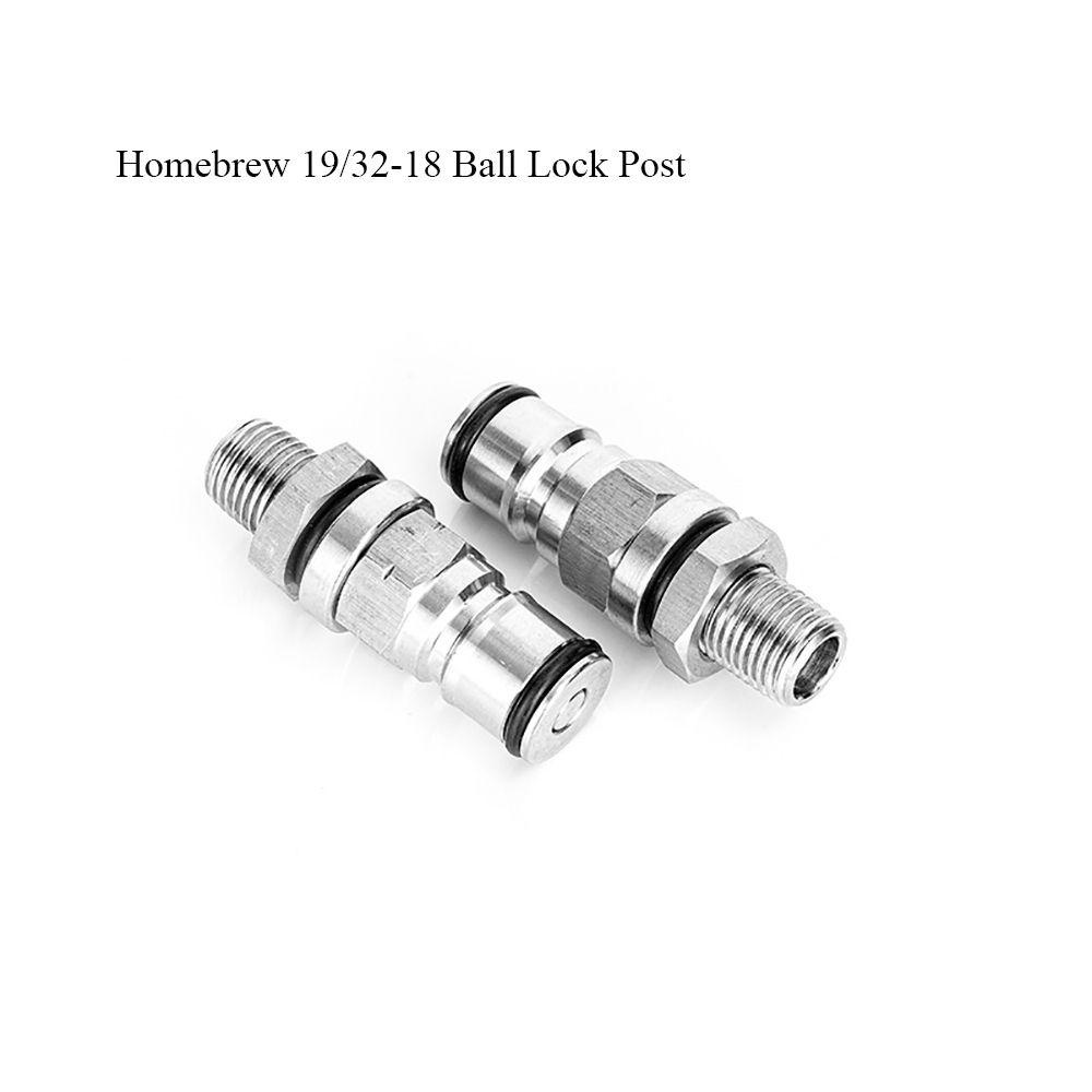 Solighter19/32-18 Ball Lock Post1/4inch Tong Adaptor Tong Bir Stainless Steel Homebrew