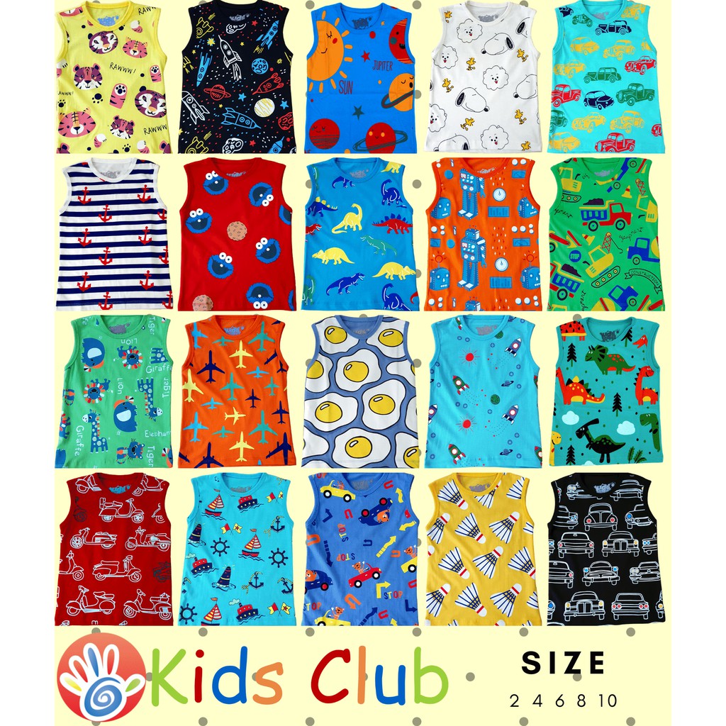 CUCI GUDANG Kaos Singlet Anak Laki  Laki  Full Print Banyak 