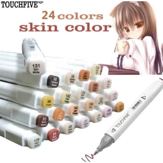 

Touchfive Skin Color 12 / 24 Pcs Twin Marker Skin Color Designer