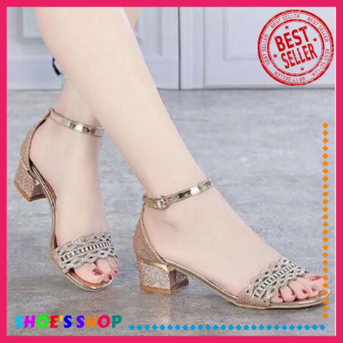 *Shoe's Shop*#Sepatu Hak Wanita Hak Tahu Wanita Sepatu Pesta Gliter 5cm