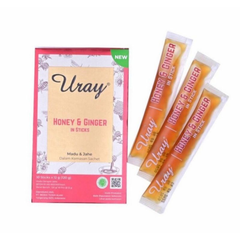 

madu uray stick sachet 10 stick x 12 gram honey & ginger