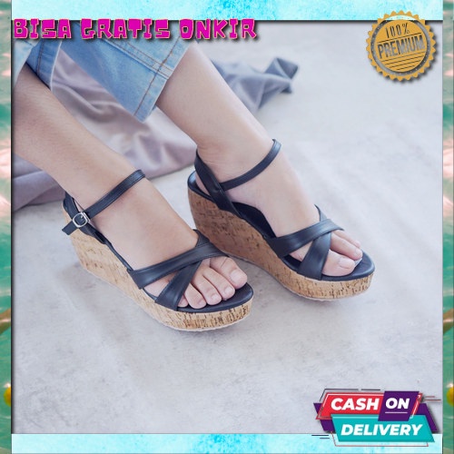 Sendal Wanita Kekinian Wedges Sandal 2022 Casual Empuk Kondangan Import Murah Pesta Elegan Style Ter