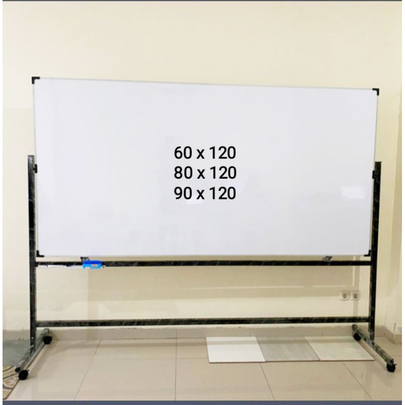 whiteboard + kaki  papan tulis + kakinya 90 x 120