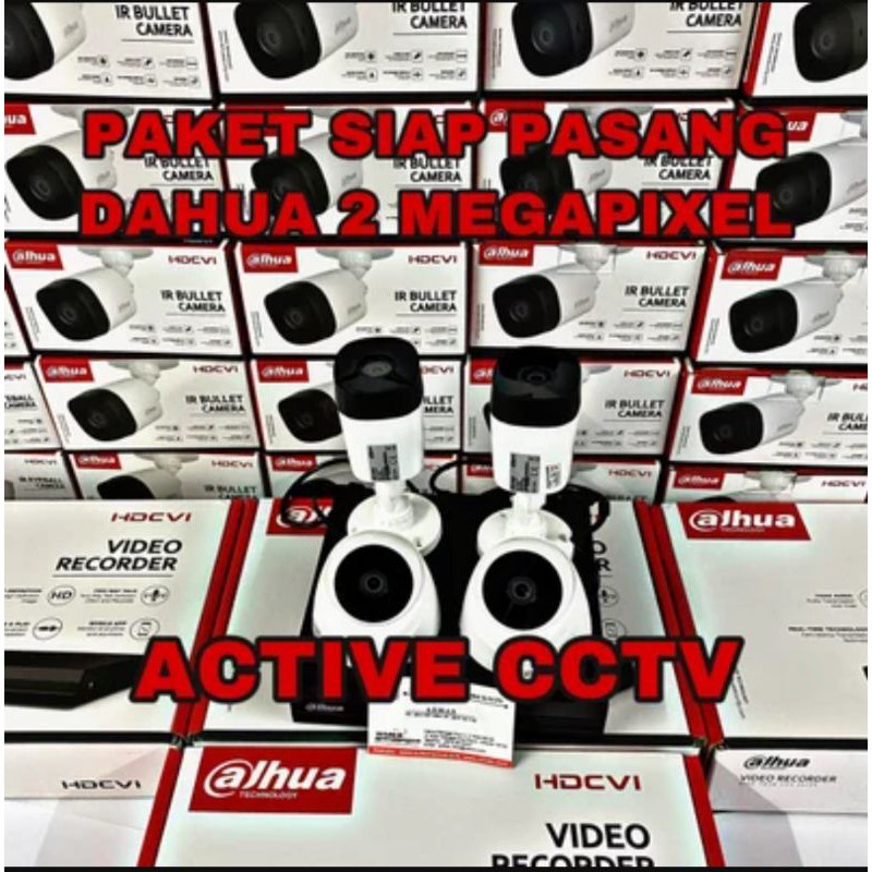 PAKET KAMERA CCTV DAHUA 2MP 4 CAMERA 4 CH CHANNEL 1080p FULL HD KOMPLIT SIAP PASANG 4ch 4channel