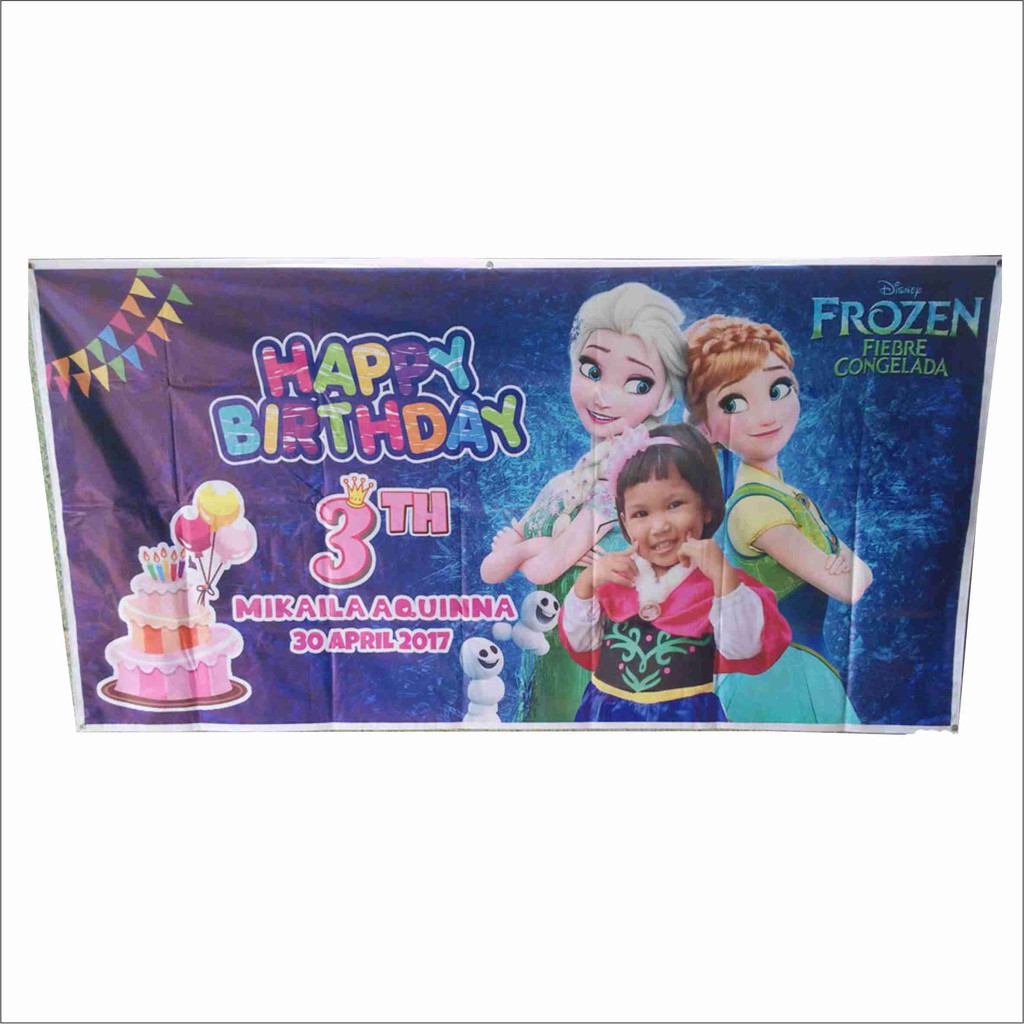 Spanduk Ultah / Banner / Backdrop Background Banner 2 m x 1 m Ulang Tahun Anak