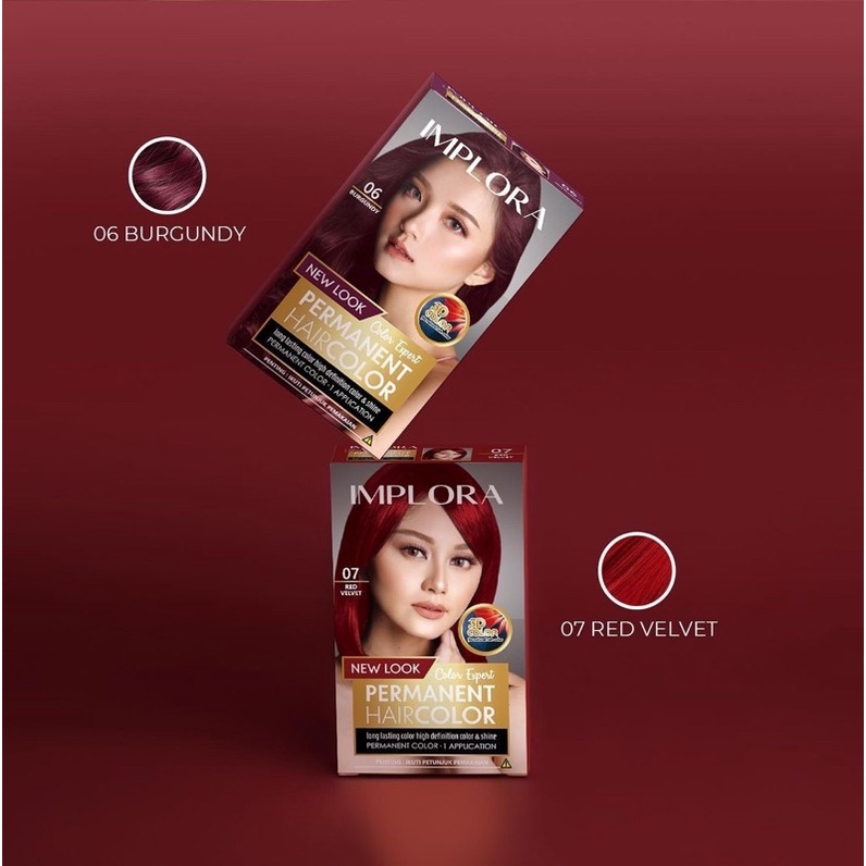 IMPLORA New Permanent Hair Color BPOM Cat Warna Rambut Semir Rambut | Hair Color Pastel Edition Cat rambut