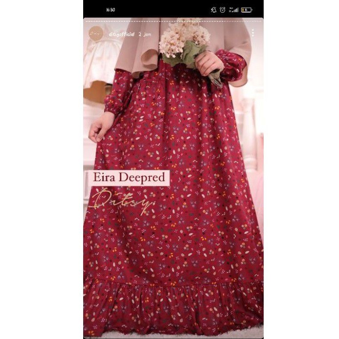 Ditsy Eira Deepred NightGown