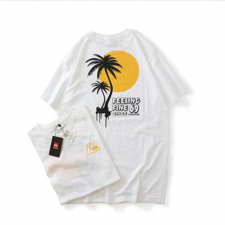 Kaos Baju Pria Surfing Quiksilver Big Size Warna Putih