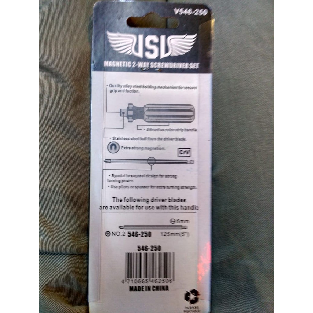 VSV Screwdriver Set 2 Way 125 mm Handle Kristal obeng 2 arah 125mm VSV V546 250