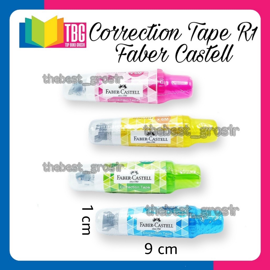 

CORRECTION TAPE R1 FABER CASTELL / TIP EX PITA / TIP X KERTAS / TIPE X KERTAS