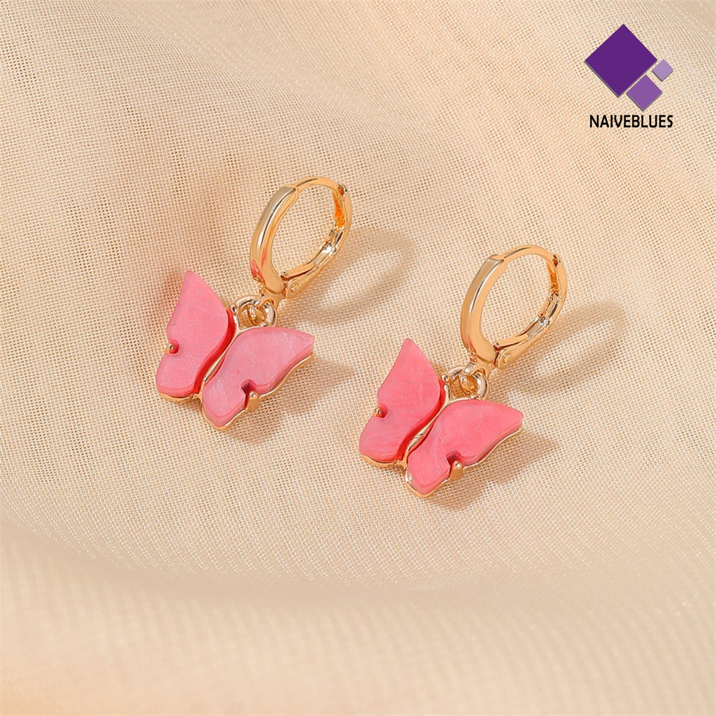 1 Pasang Anting Bentuk Hewan Bahan Akrilik Warna Cerah Untuk Wanita