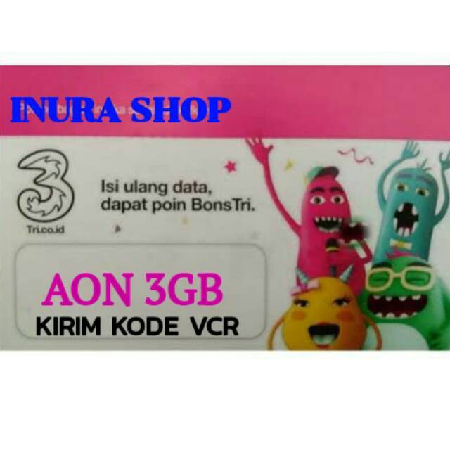 Voucher Tri Aon 3GB (KIRIM KODE VCR)