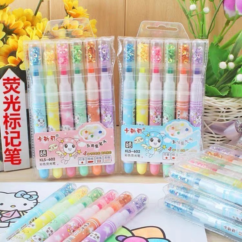 

(6 PC) SET STABILO GLITTER HIGHLIGHTER LUCU UNIK PERALATAN SEKOLAH SIAP KIRIM