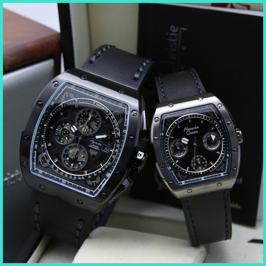 BISA COD - JAM TANGAN COUPLE ALEXANDRE CHRISTIE AC 6411 / AC6411 ORIGINAL - GARANSI RESMI - KULIT