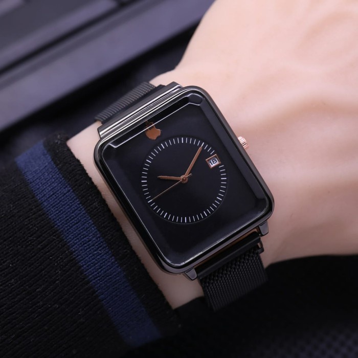 Jam Tangan Wanita iphone magnet tanggal Hitam Terbaru Watch Awet Watches Anti Air Keren J5M2 Elegan 