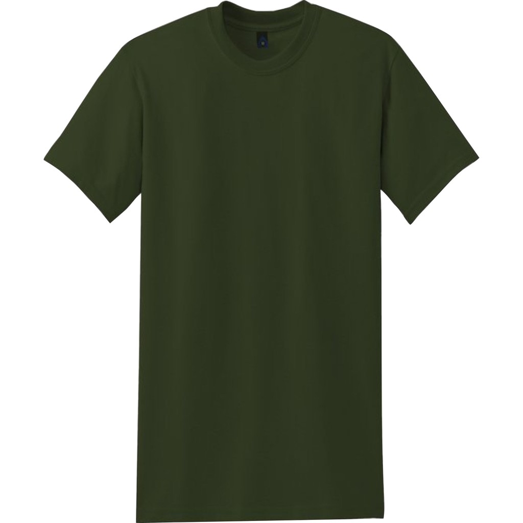 KAOS POLOS OBLONG TSHIRT DEWASA KATUN COMBED SIZE M L XL XXL -TERMURAH-HIJAU ARMY