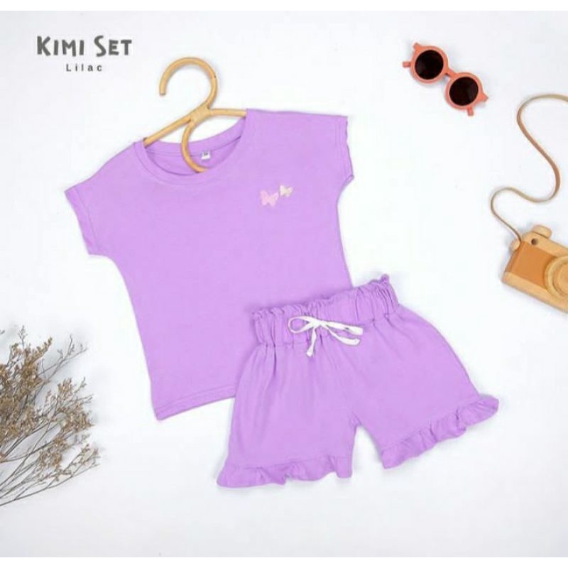 KIMI SET//SETELAN ANAK PEREMPUAM BORDIR BUTTERFLY