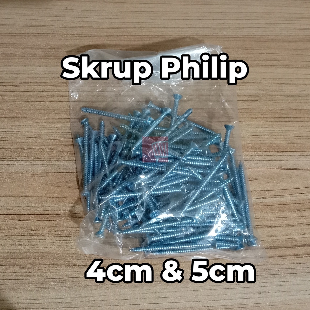 Skrup Philip Sekrup Bungkusan (100 pcs) 4cm 5cm
