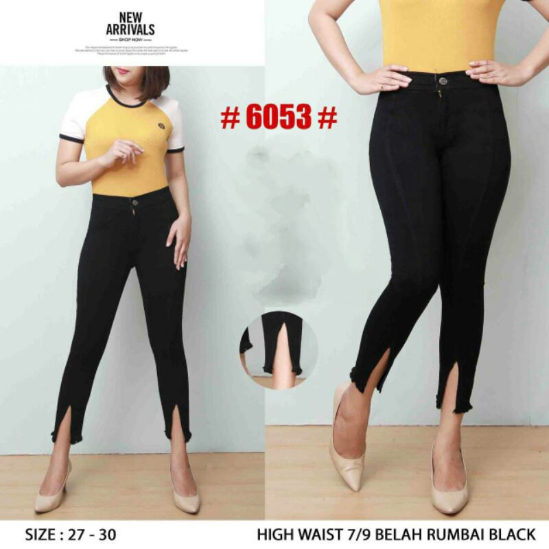 CELANA HIGH WAIST 7/9 CELANA WANITA HITAM RUMBAI