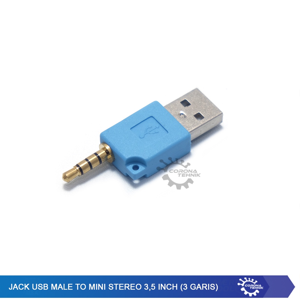 (3 Garis) - Jack USB Male To Mini Stereo 3,5 Inch