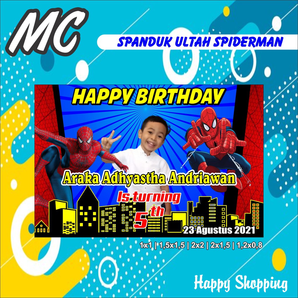 SPANDUK ULANG TAHUN SPIDERMAN