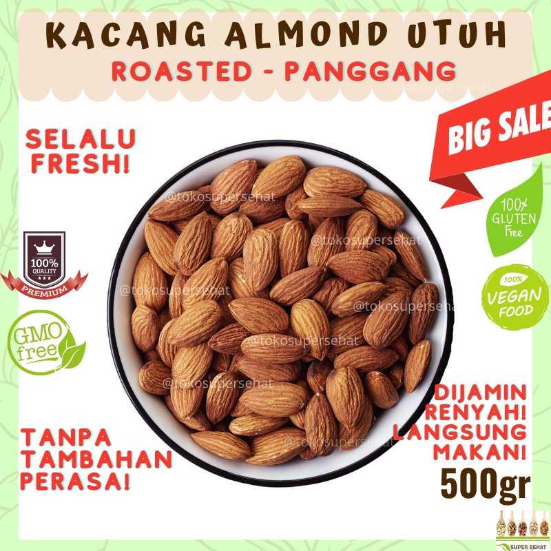 

KACANG ALMOND PANGGANG / KACANG ALMOND 500GR ALMOND WHOLE ORGANIK