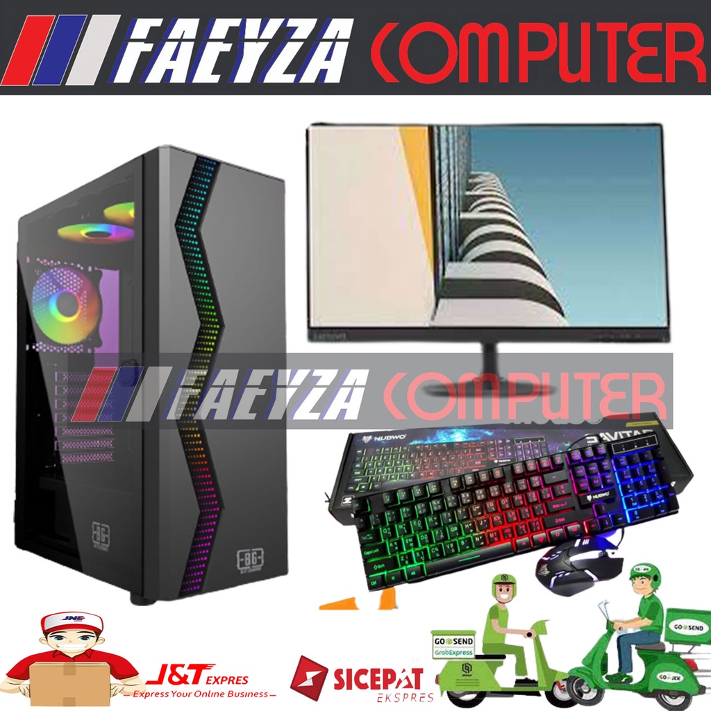 PC Gaming Lengkap Core I5-12400F NVME 128GB VGA 4GB Monitor SAMSUNG CURVED 24&quot;