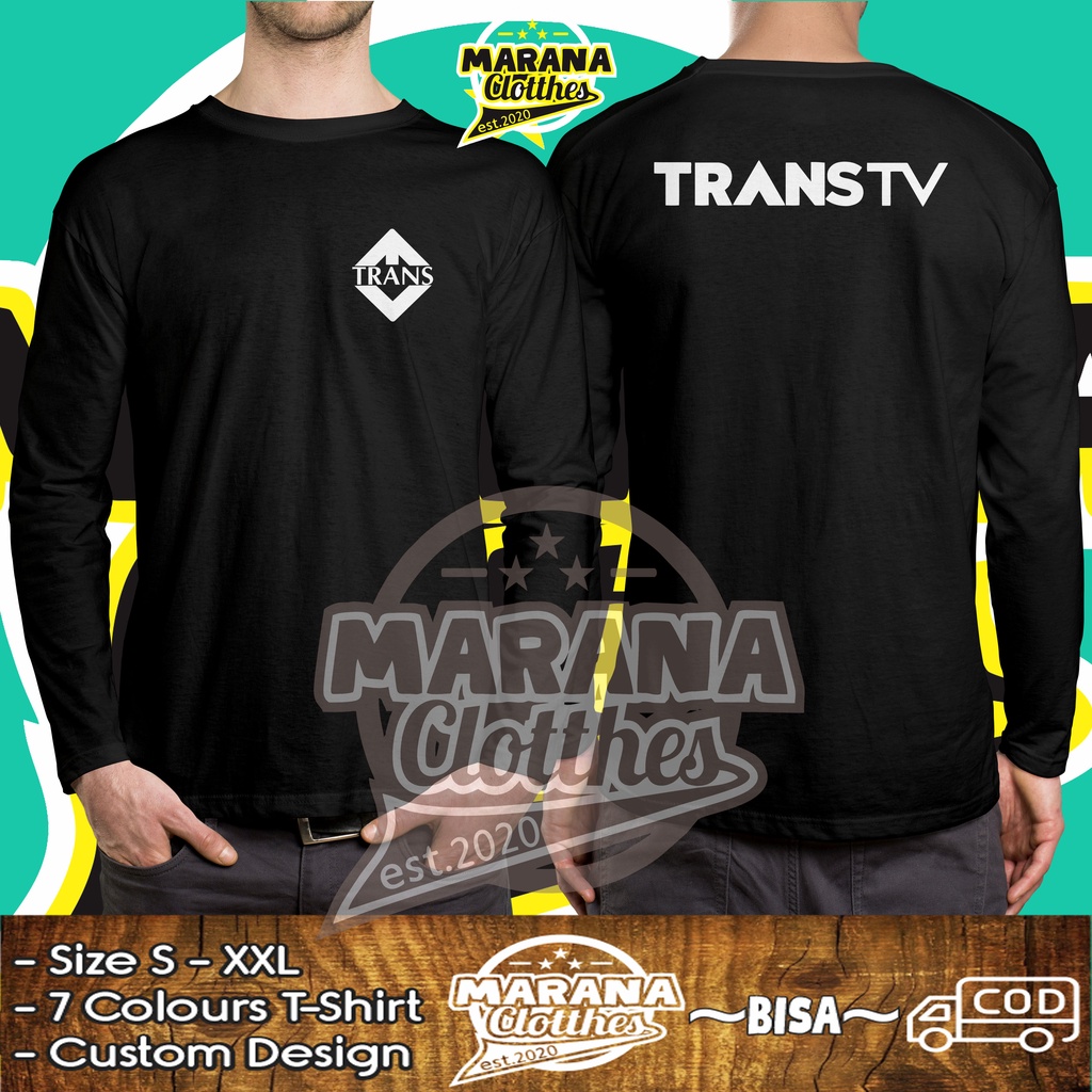 Kaos Baju TransTV Logo DB Lengan Panjang Baju Perusahaan TV