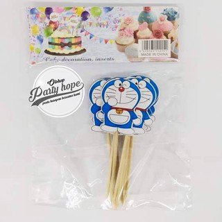 Topper Cupcake doraemon  Tusukan Kue  doraemon  cake 