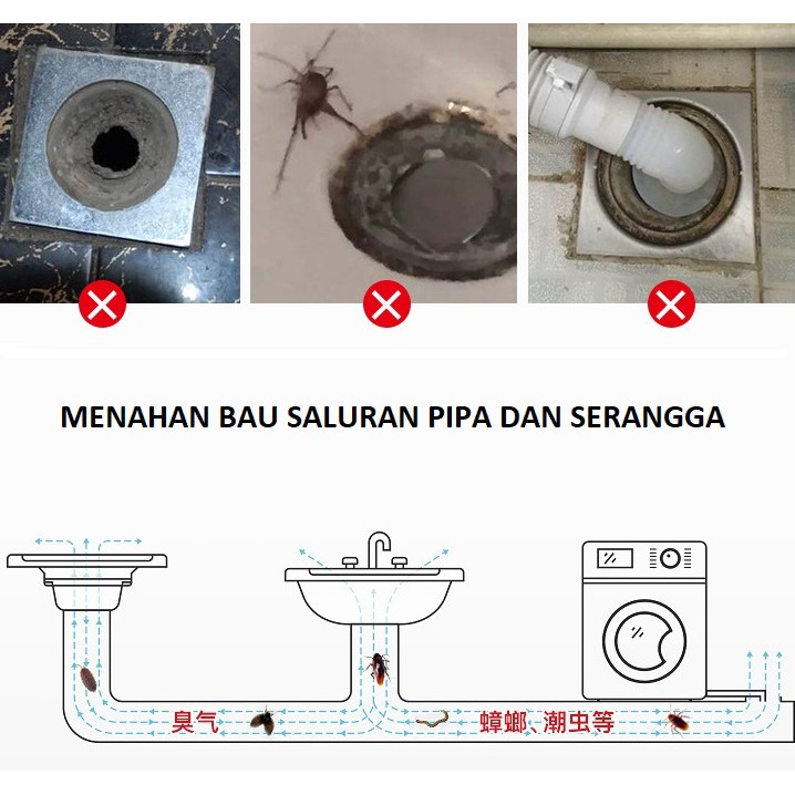 MARKAS88 Saringan Got Pembuangan Air Kamar Mandi Filter Drainase Anti Bau dan Serangga Kecoa