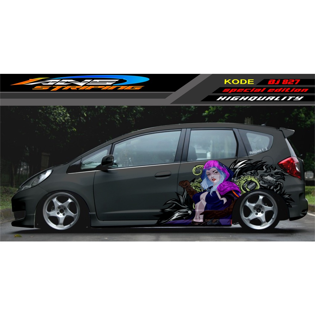 STIKER MOBIL HONDA JAZZ, SIGRA, YARIS, SWIFT / DECAL MOBIL / DECAL STICKER MOBIL ANIMASI