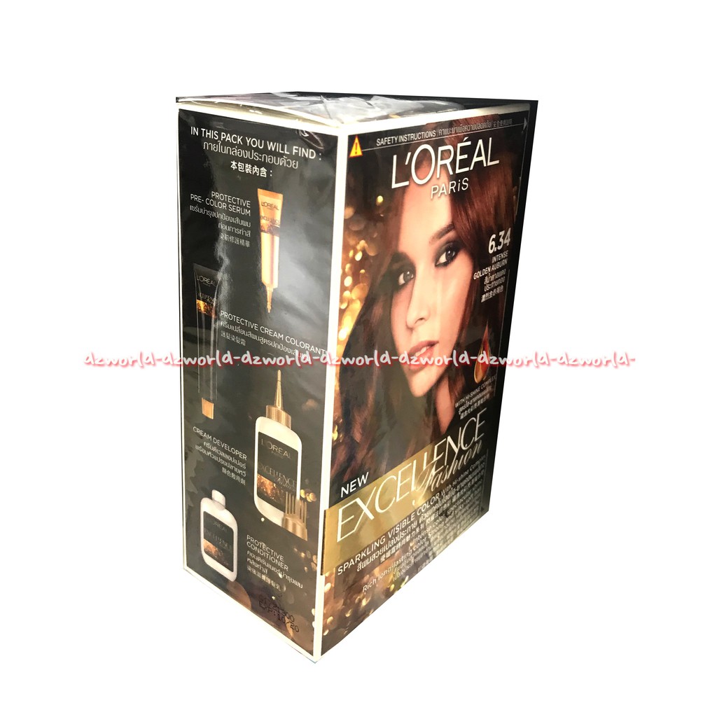 L'oreal New Excellence Fashion 6.34 Intense Golden Auburn Pewarna Rambut Cat Rambut Loreal