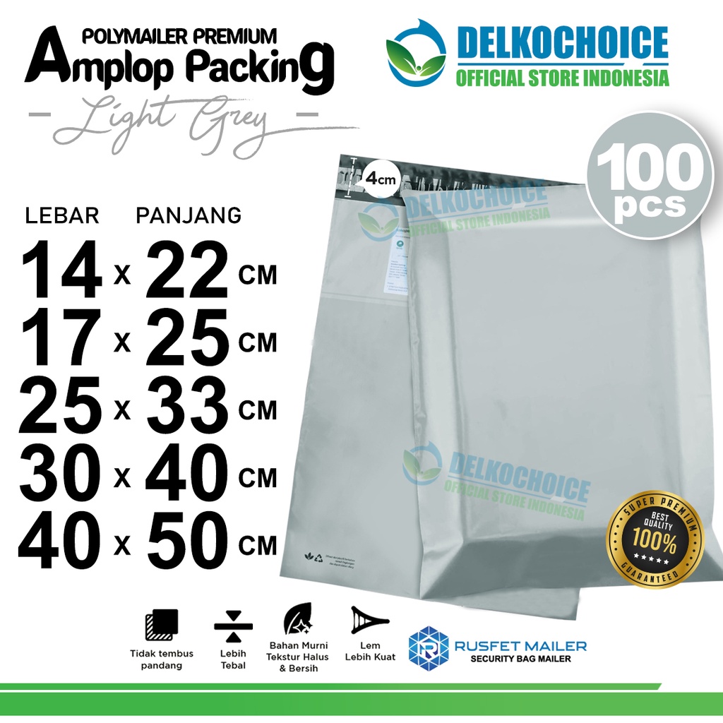 

Polymailer Polos LIGHT GRAY 17x25cm Amplop Plastik Packing Olshop ABU ABU PREMIUM / PACK