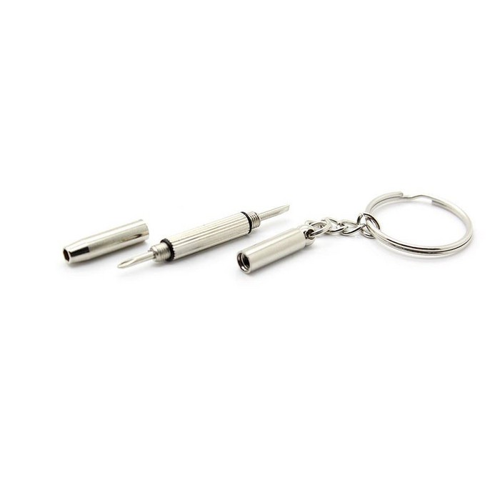 Gantungan Kunci Obeng Plus Minus Mini Screwdriver Keychain EDC 4in1