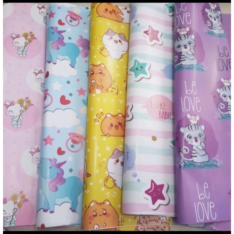 KERTAS KADO ULANG TAHUN (10PCS),/KERTAS KADO LUCU/ KERTAS KADO KARAKTER/KERTAS KADO MURAH